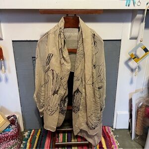 Beige Scarf- skull design